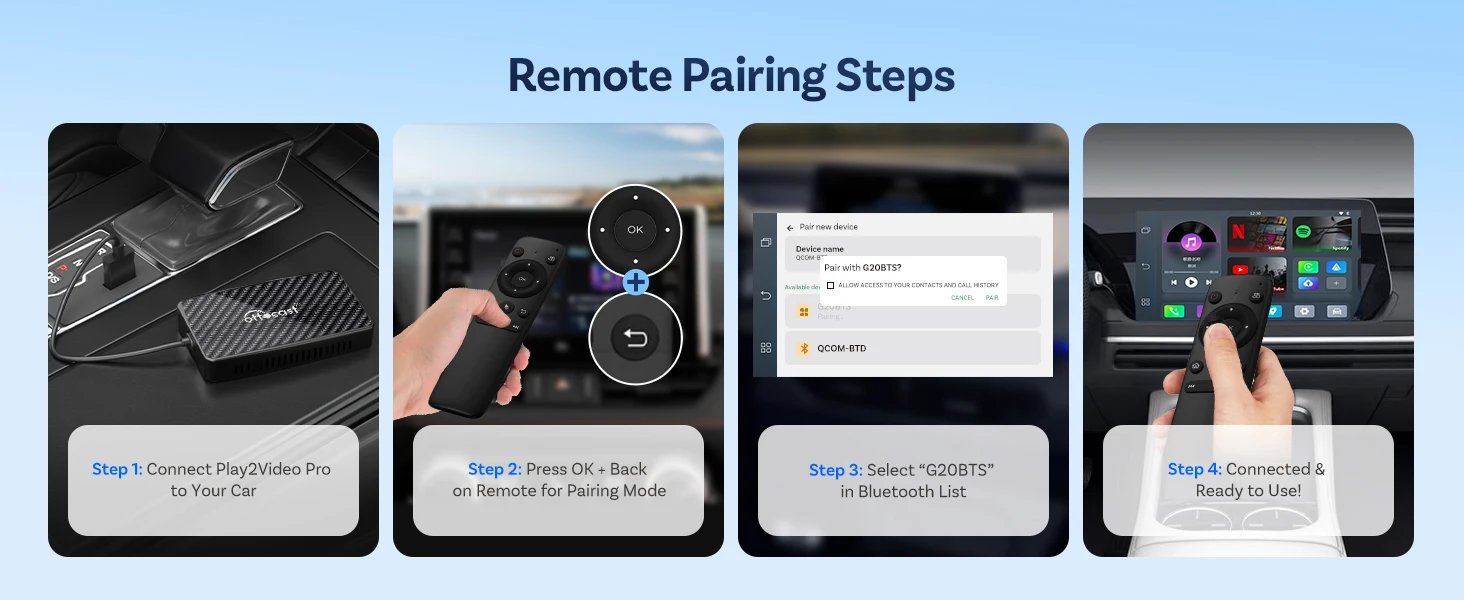Ottocast Play2video Pro AI Box Wireless Carplay Android Auto Adapter Netflix Dongle Video Playback 1080p Screen Mirror for Audi