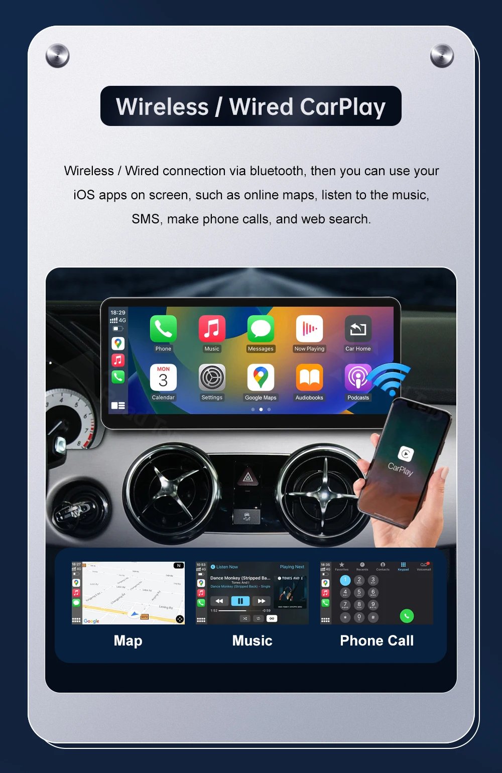 CN 10.25 12.3''Multimedia Display For Benz GLK 2013-2015 NTG4.5 LHD Touch Screen Wireless Carplay Navigation Android Auto CN 10.25 12.3''Multimedia Display For Benz GLK 2013-2015 NTG4.5 LHD Touch Screen Wireless Carplay Navigation Android Auto