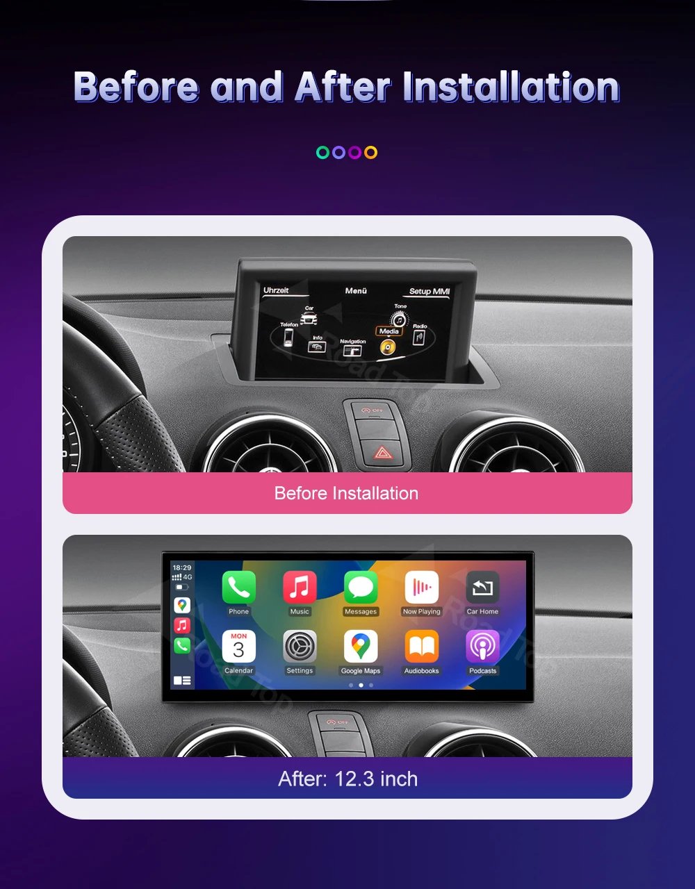 New Design Monitor For Audi A1 Q3 2012-2018 Touch Screen Support Wireless Carplay Android Auto Car Radio Player