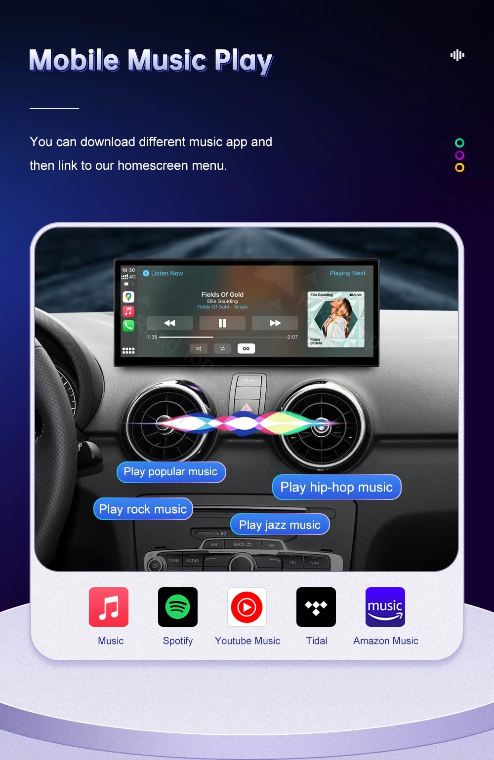 New Design Monitor For Audi A1 Q3 2012-2018 Touch Screen Support Wireless Carplay Android Auto Car Radio Player