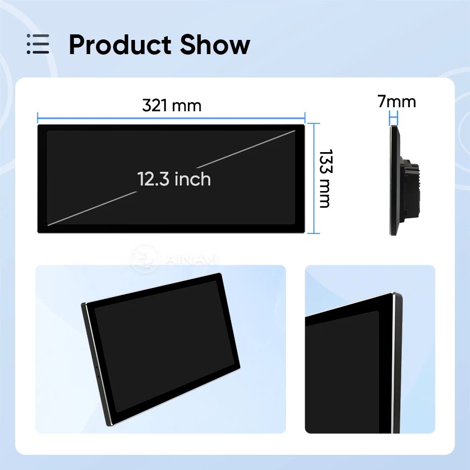 Ainavi 12.3'' For Jeep Wrangler 3 JK Android Screen 2 Din Autoradio BT GPS Navigation Multimedia Player Carplay Car Radio Stereo