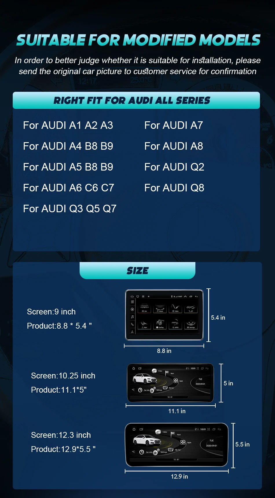 Android 14 Carplay Car Multimedia Player For Audi A6 C7 A7 2012~2018 Touch Screen 4G Music Stereo GPS Navi 8+256GB Auto Radio Android 14 Carplay Car Multimedia Player For Audi A6 C7 A7 2012~2018 Touch Screen 4G Music Stereo GPS Navi 8+256GB Auto Radio