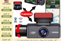 E-ACE 3-Channel 4K Dashcam Black Box Video Recorder Infrared Cabin Camera Support WIFI GPS Night Vision Parking Mode Car Dvr