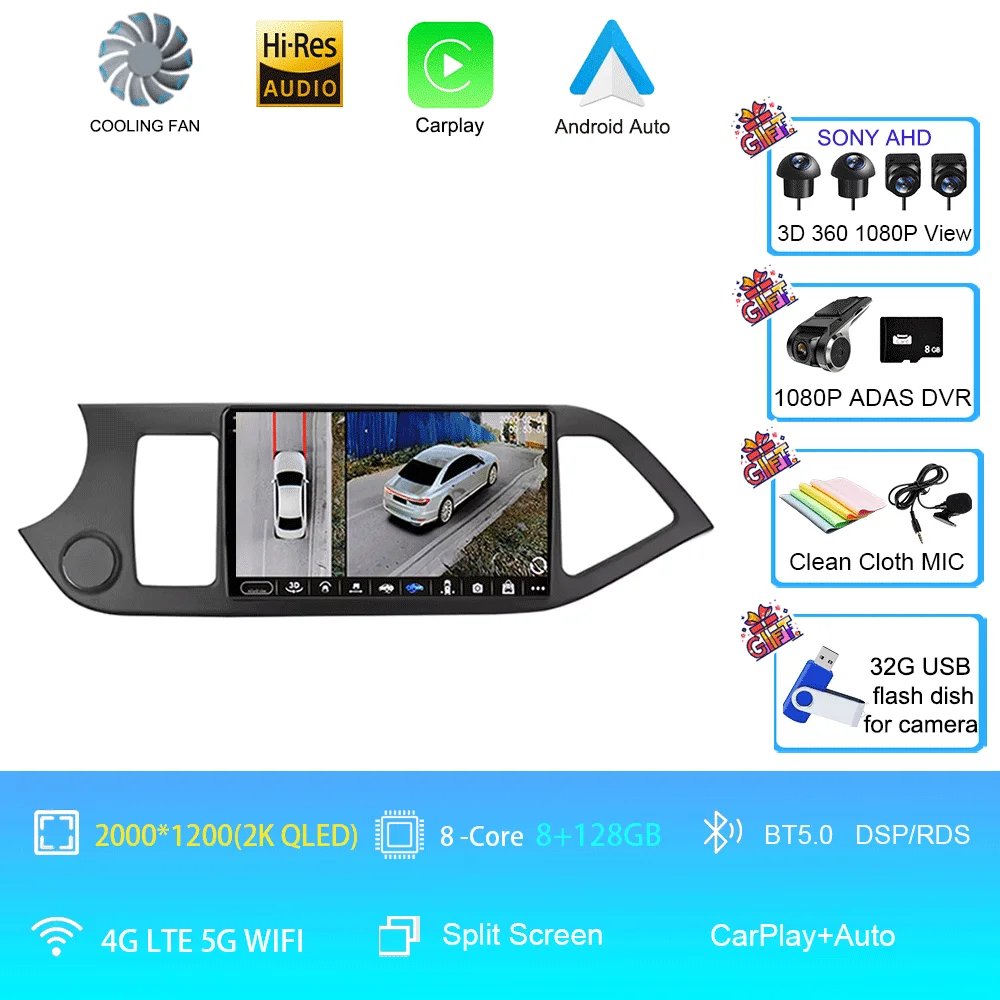 8G 128G DVR 360 2K