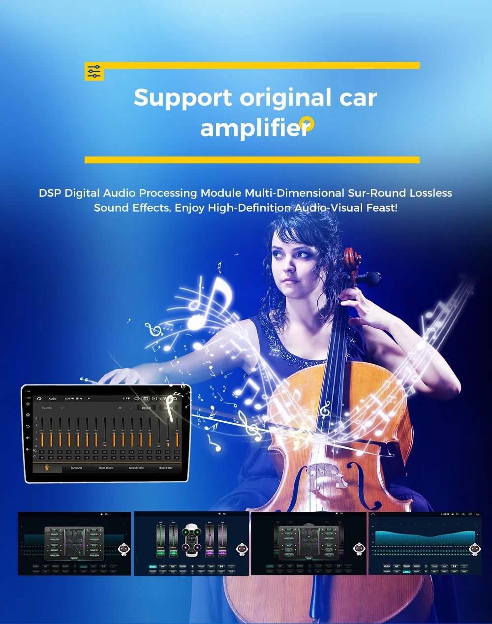 S Android Auto Carplay For Toyota FJ Cruiser 2007-2022 Car Radio Digital Cluster Dual Screen GPS Navi  Head Unit DSP Bluetooth