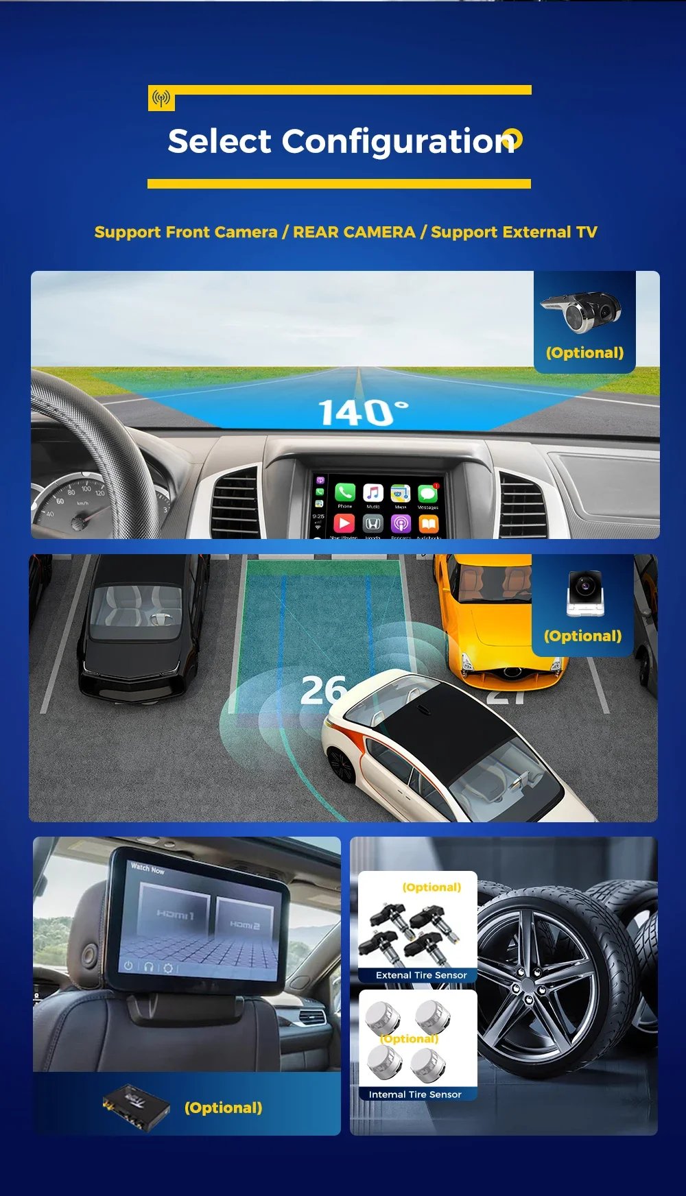 S Android Auto Carplay For Toyota FJ Cruiser 2007-2022 Car Radio Digital Cluster Dual Screen GPS Navi  Head Unit DSP Bluetooth