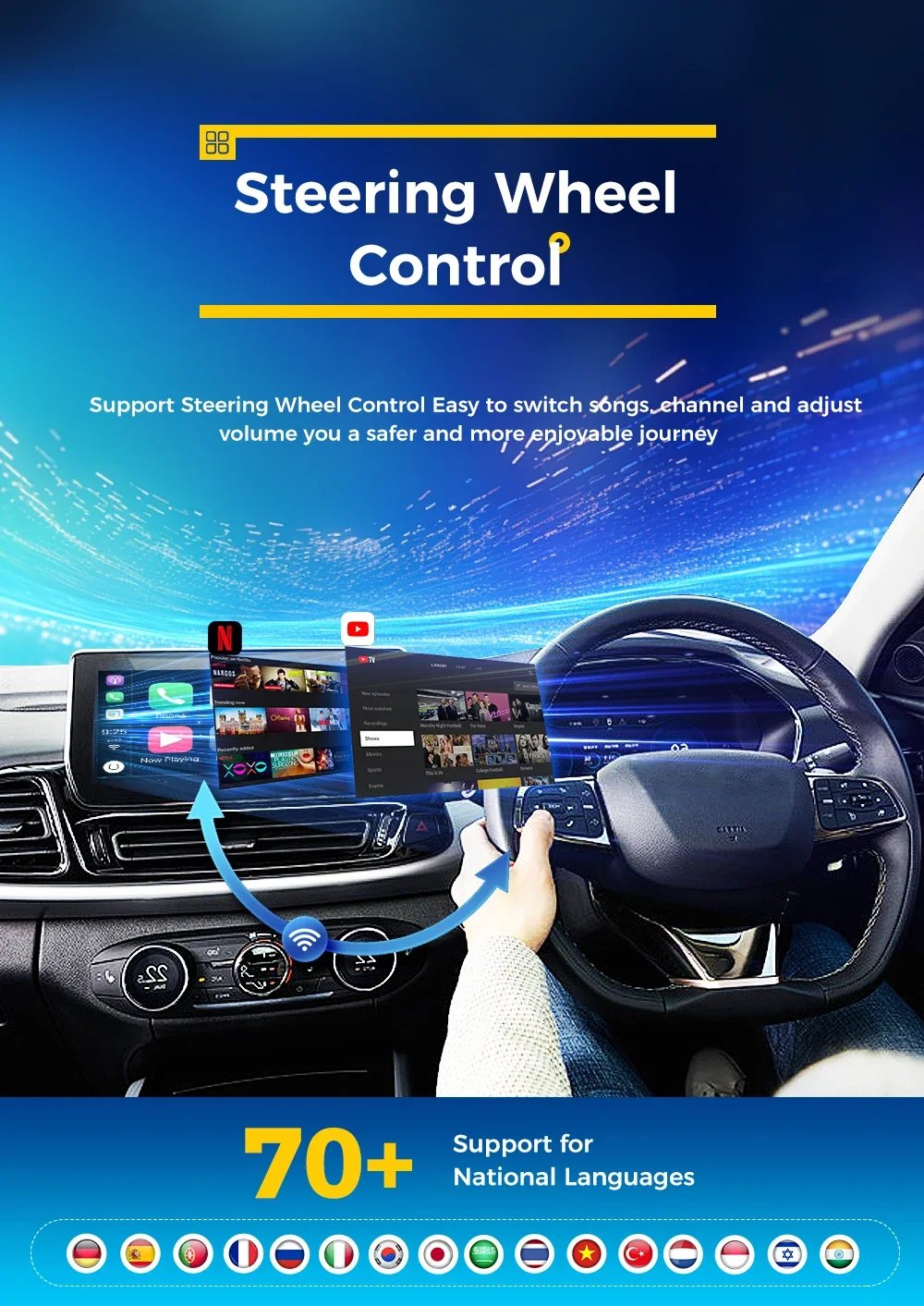 S Android Auto Carplay For Toyota FJ Cruiser 2007-2022 Car Radio Digital Cluster Dual Screen GPS Navi  Head Unit DSP Bluetooth