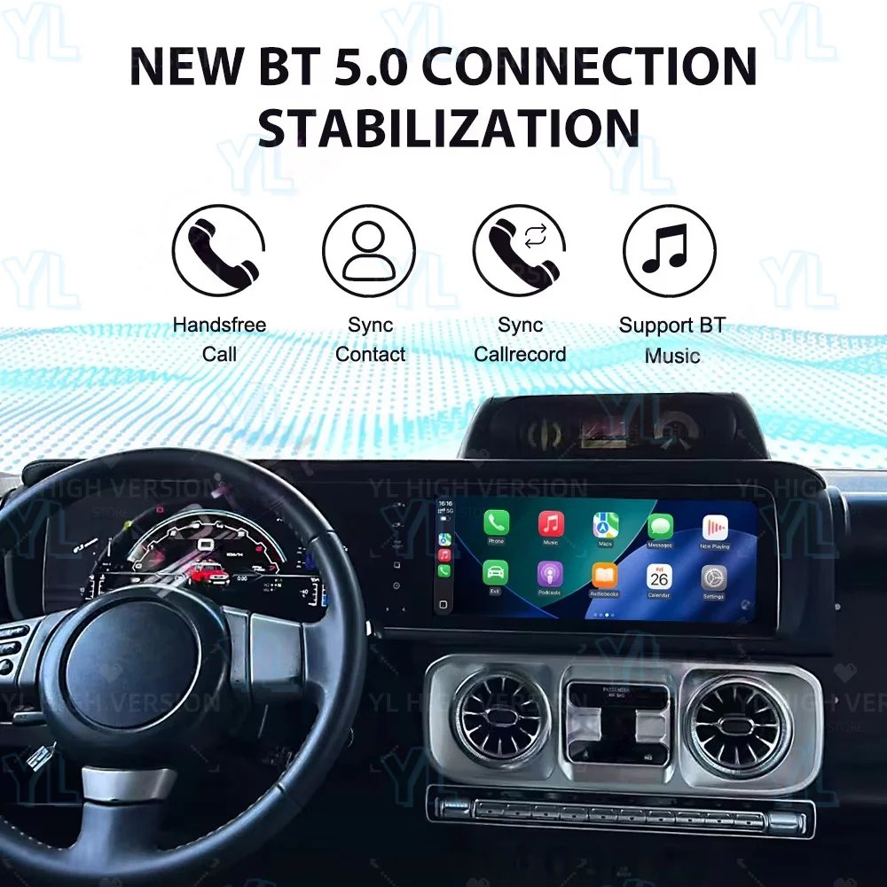 S Android Auto Carplay For Toyota FJ Cruiser 2007-2022 Car Radio Digital Cluster Dual Screen GPS Navi  Head Unit DSP Bluetooth