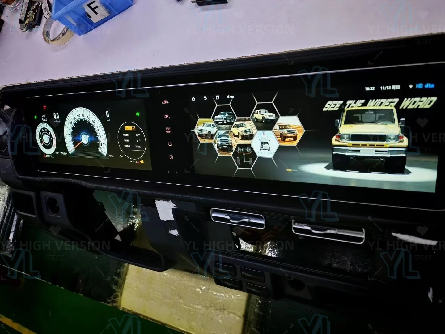 S Android Auto Carplay For Toyota FJ Cruiser 2007-2022 Car Radio Digital Cluster Dual Screen GPS Navi  Head Unit DSP Bluetooth