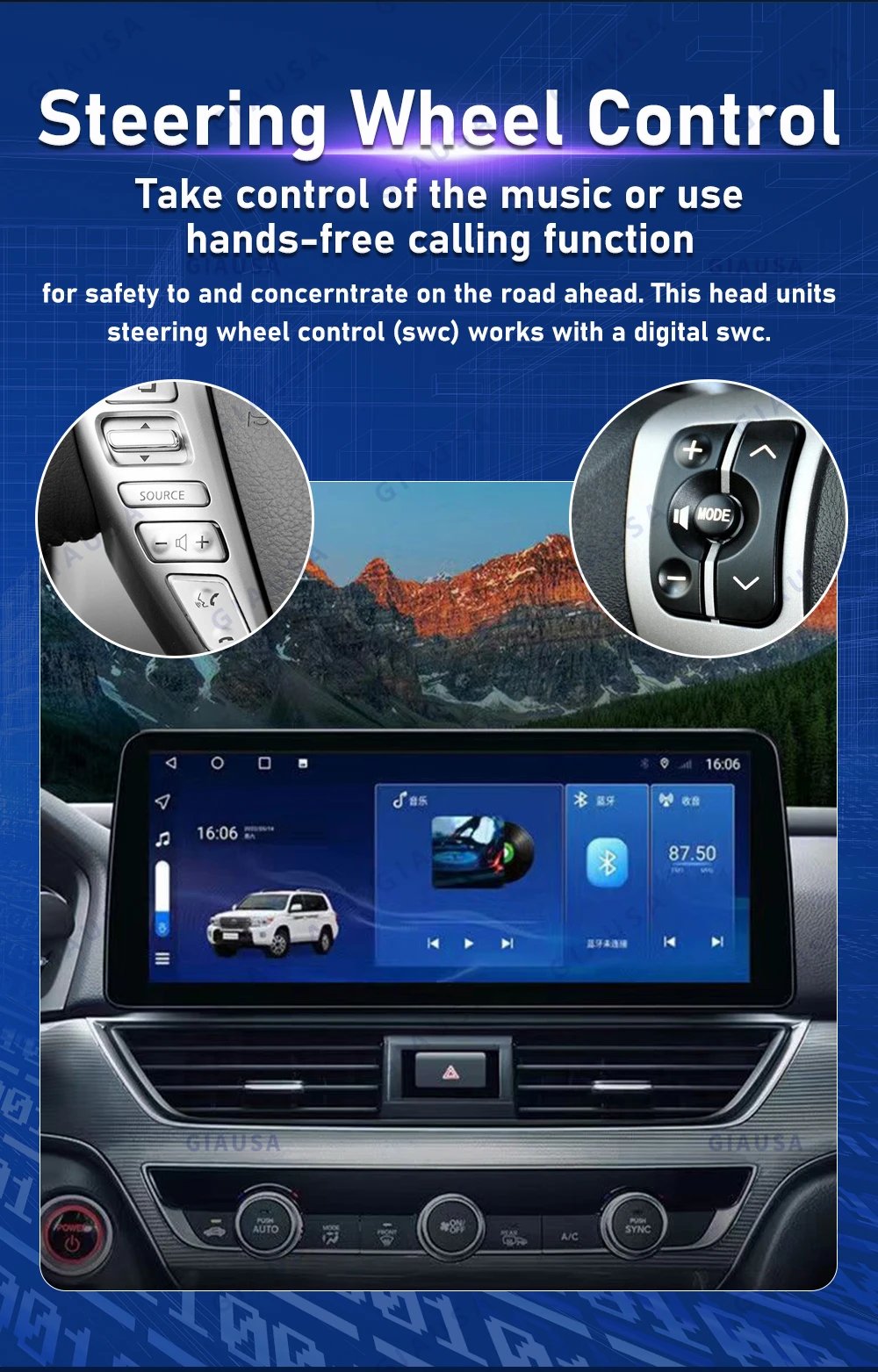 Auto Dual Screen For Dodge Challenger SRT Hellcat 2010-2024 Carplay Android Car Radio GPS Navi Stereo + Digital Cluster Headunit