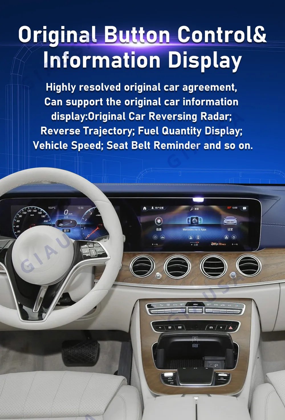 Auto Dual Screen For Dodge Challenger SRT Hellcat 2010-2024 Carplay Android Car Radio GPS Navi Stereo + Digital Cluster Headunit