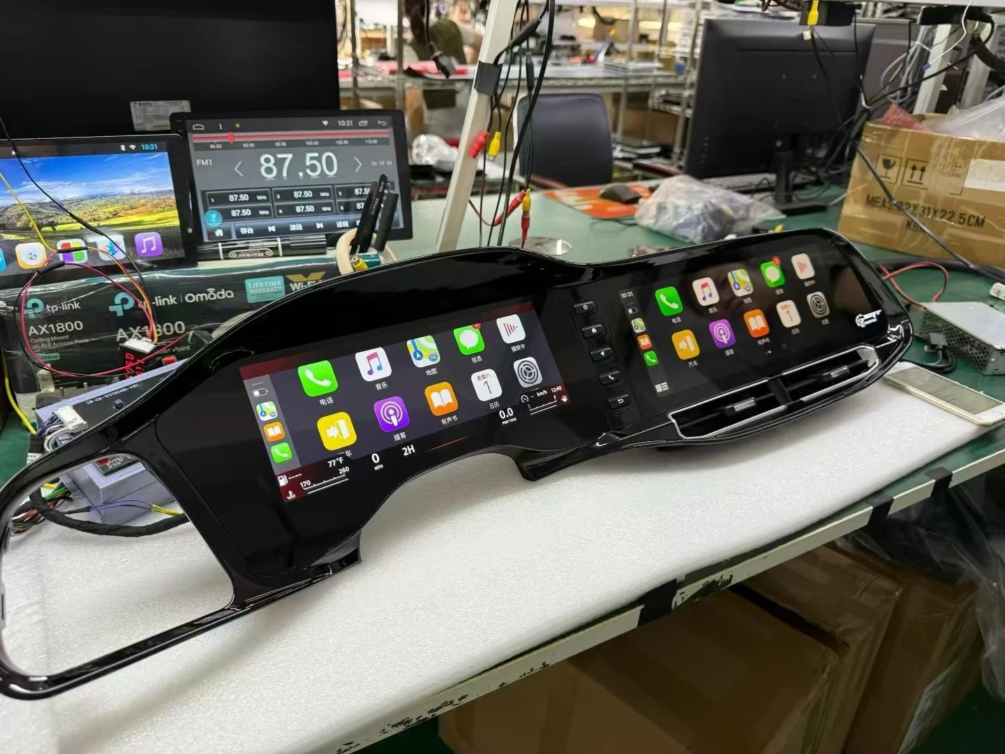 Auto Dual Screen For Dodge Challenger SRT Hellcat 2010-2024 Carplay Android Car Radio GPS Navi Stereo + Digital Cluster Headunit