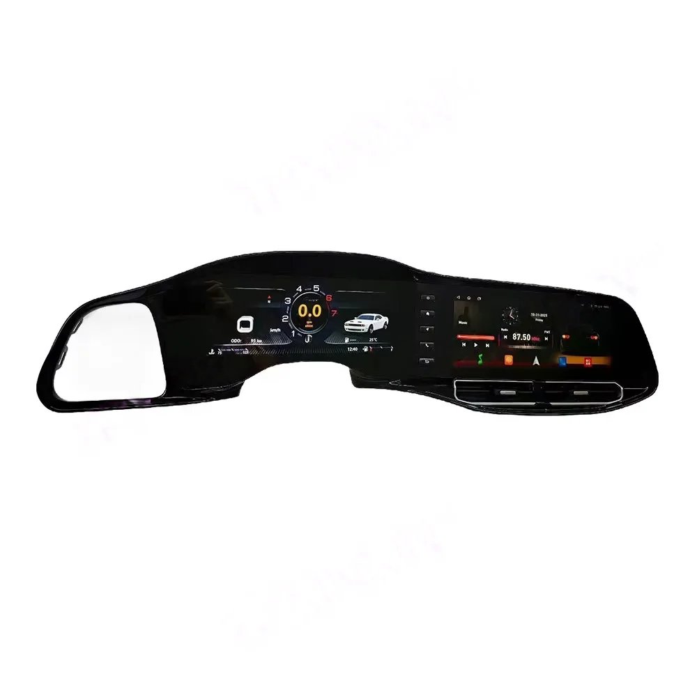 Auto Dual Screen For Dodge Challenger SRT Hellcat 2010-2024 Carplay Android Car Radio GPS Navi Stereo + Digital Cluster Headunit