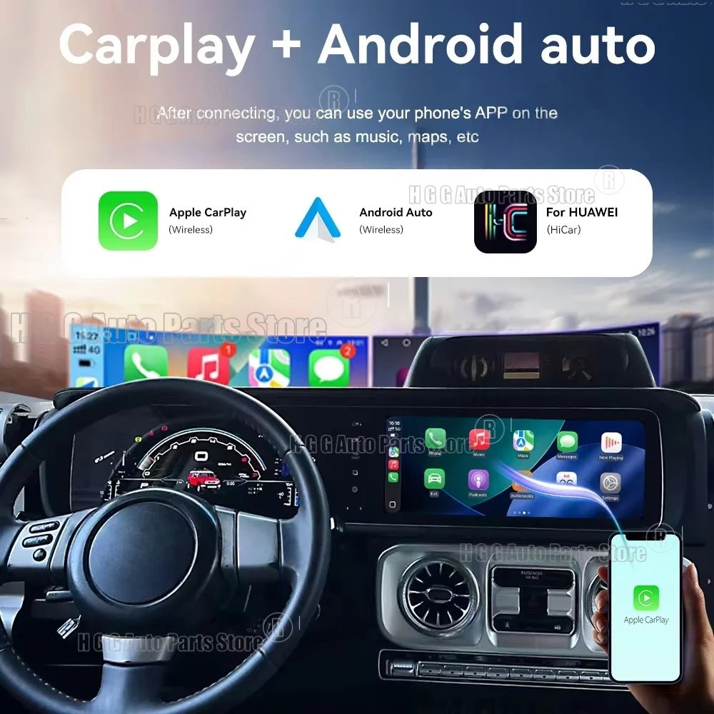 12.3'' HD Dual Screen Car Radio For Toyota Land Crulser FJ 2007-2022 Car Multimedia Video Player GPS Navigation Carplay Unit DSP