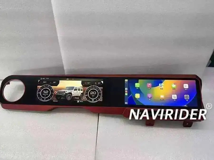 24.6''GPS Navi Stereo For JEEP WRANGLER 2018-2022 LCD Android Qled Dual Screen Multimedia Player 4G Carplay Car Radio With 360