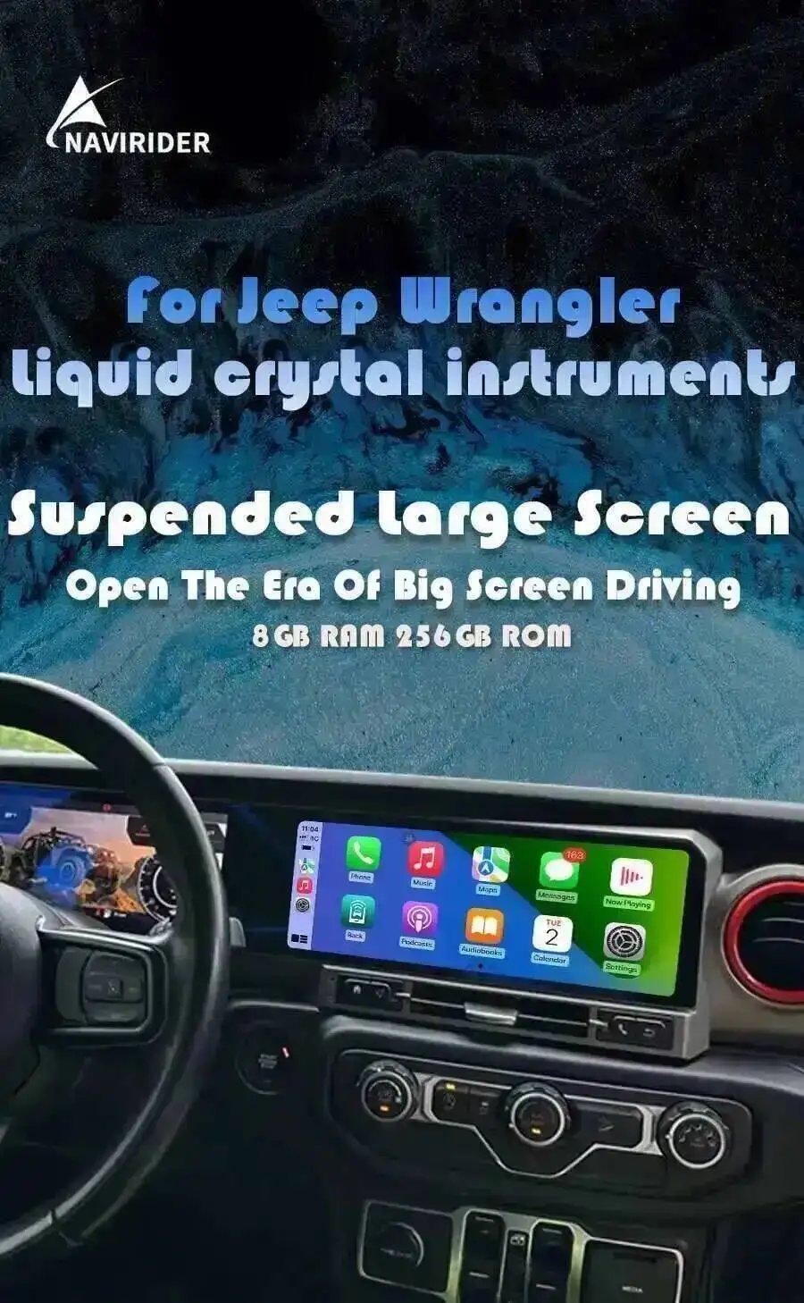 24.6''GPS Navi Stereo For JEEP WRANGLER 2018-2022 LCD Android Qled Dual Screen Multimedia Player 4G Carplay Car Radio With 360