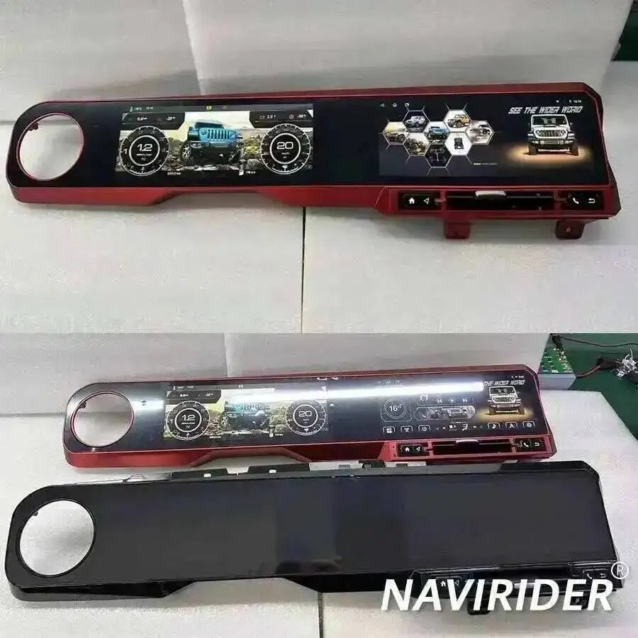 24.6''GPS Navi Stereo For JEEP WRANGLER 2018-2022 LCD Android Qled Dual Screen Multimedia Player 4G Carplay Car Radio With 360