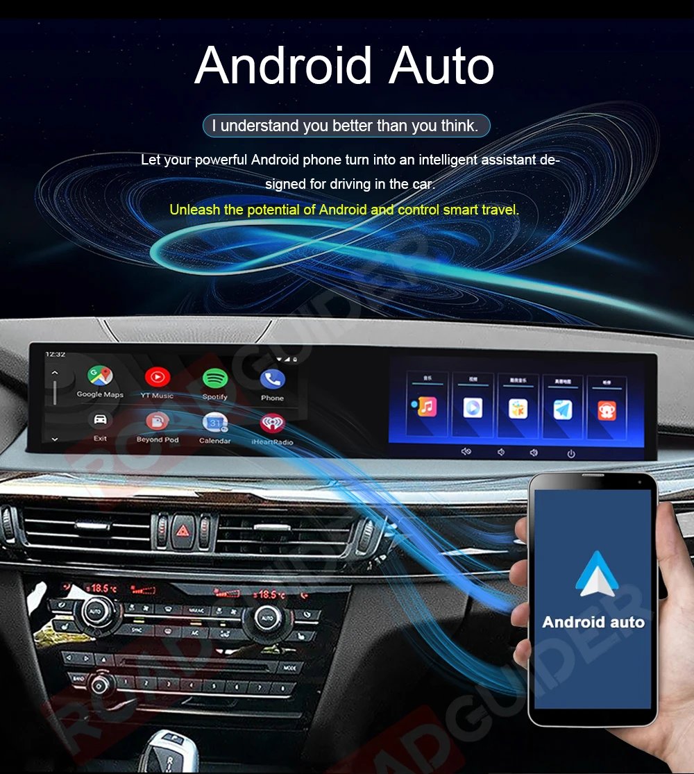 Over-large Dual Screen For BMW X5 X6 F15 F16 2014-2017 NBT Series Android Car Radio Multimedia Player Carplay Navigation GPS