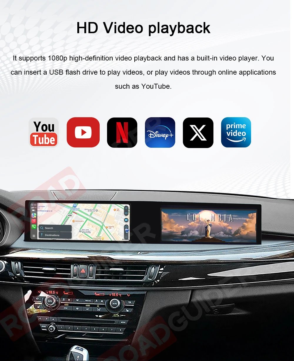 Over-large Dual Screen For BMW X5 X6 F15 F16 2014-2017 NBT Series Android Car Radio Multimedia Player Carplay Navigation GPS