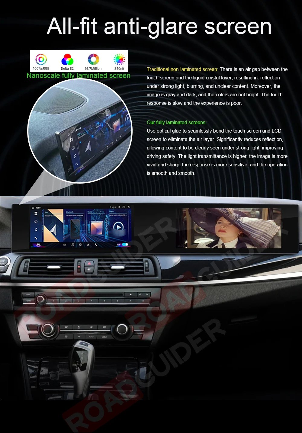 Over-large Dual Screen For BMW X5 X6 F15 F16 2014-2017 NBT Series Android Car Radio Multimedia Player Carplay Navigation GPS