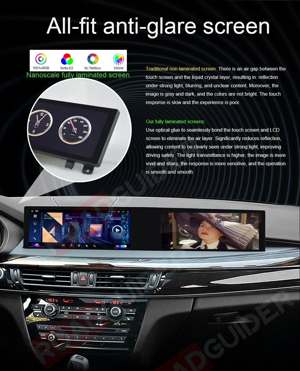 Over-large Dual Screen For BMW X5 X6 F15 F16 2014-2017 NBT Series Android Car Radio Multimedia Player Carplay Navigation GPS