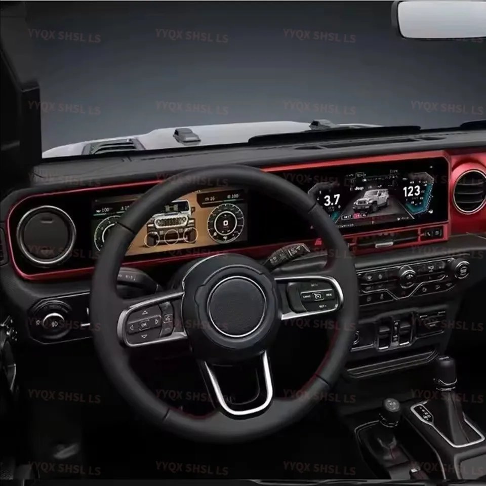 24.6inch Dual ScreenAndroid Car Radio For JEEP Wrangler JL 2018-2022 Gladiator Multimedia Video Player GPS Navigation 4G Carplay