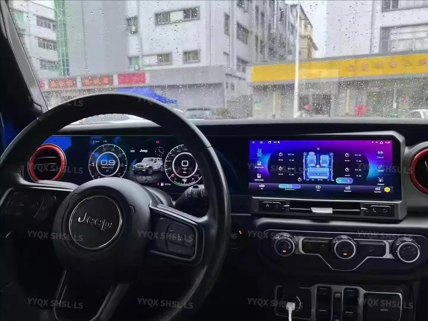 24.6inch Dual ScreenAndroid Car Radio For JEEP Wrangler JL 2018-2022 Gladiator Multimedia Video Player GPS Navigation 4G Carplay