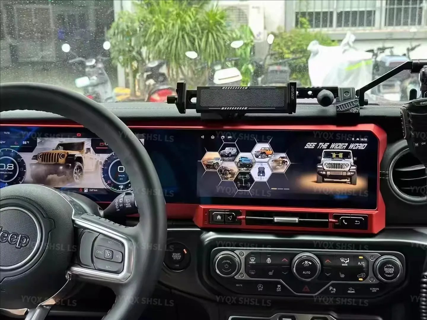24.6inch Dual ScreenAndroid Car Radio For JEEP Wrangler JL 2018-2022 Gladiator Multimedia Video Player GPS Navigation 4G Carplay