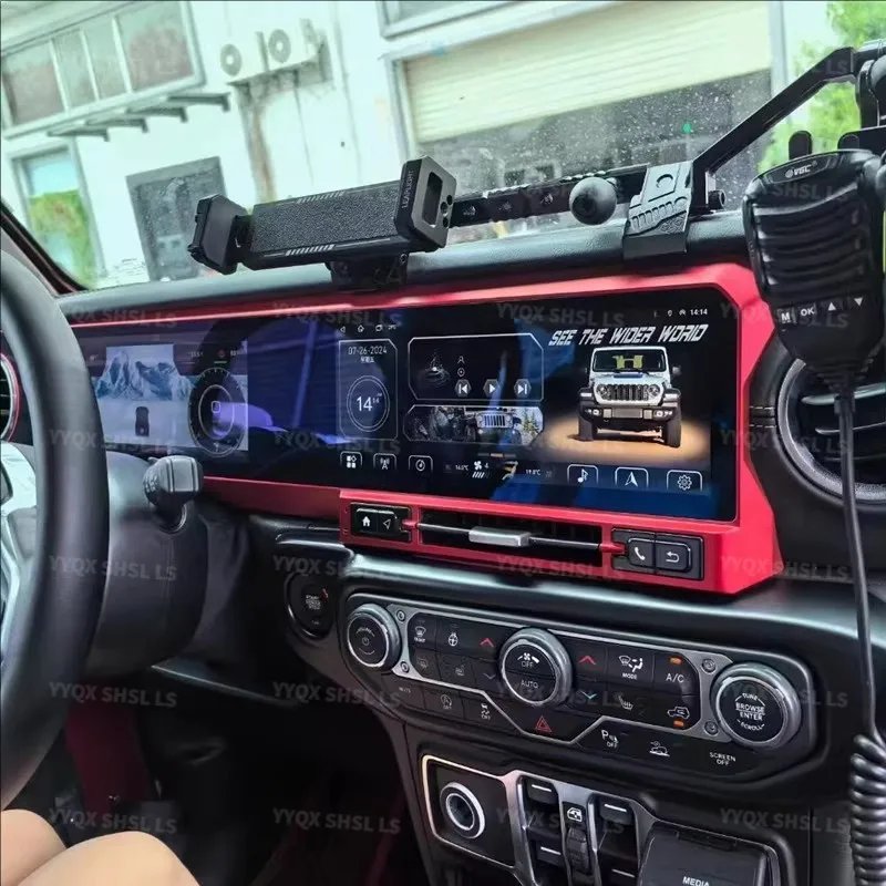 24.6inch Dual ScreenAndroid Car Radio For JEEP Wrangler JL 2018-2022 Gladiator Multimedia Video Player GPS Navigation 4G Carplay