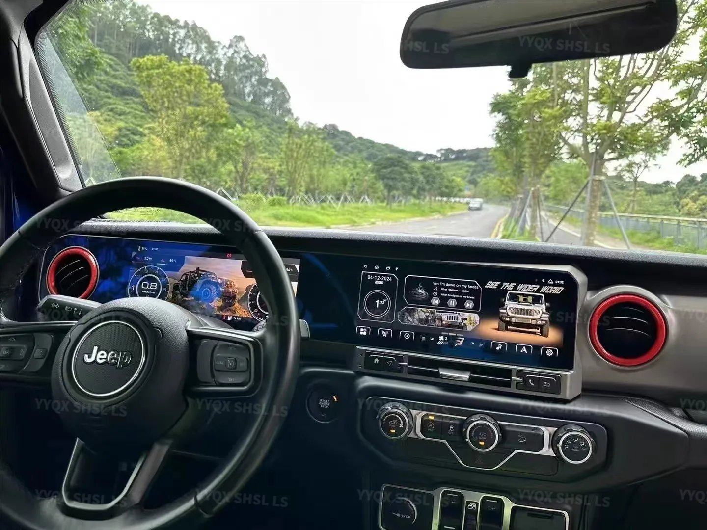 24.6inch Dual ScreenAndroid Car Radio For JEEP Wrangler JL 2018-2022 Gladiator Multimedia Video Player GPS Navigation 4G Carplay