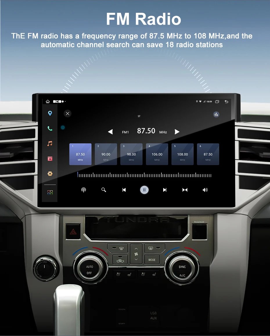 Android 14 For Toyota Tundra Sequoia 2014-2019 14.6-inch car Radio Multimedia Player GPS Navigation Wireless Carplay IPS Stereo