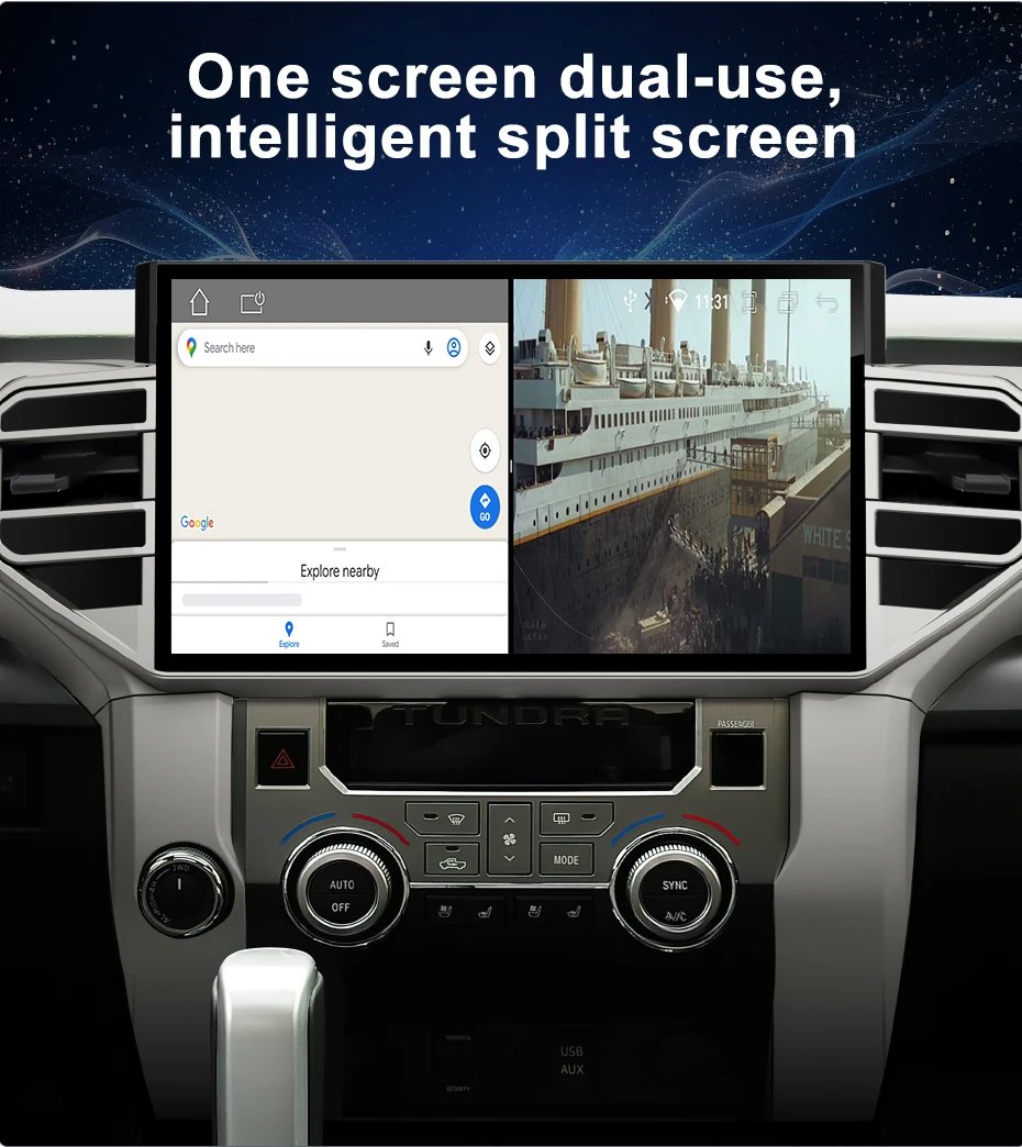 Android 14 For Toyota Tundra Sequoia 2014-2019 14.6-inch car Radio Multimedia Player GPS Navigation Wireless Carplay IPS Stereo