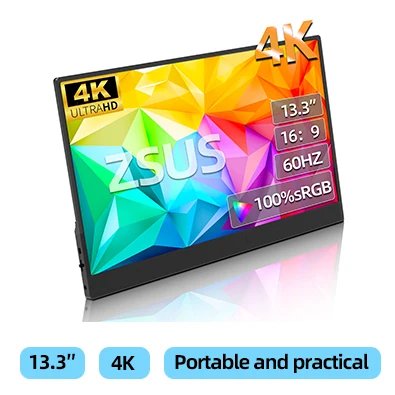 ZSUS 2160*1440 14-inch 2K Portable Monitor 60HZ For Laptop XBox PS4 / 5 Switch TV Box Cell Phone PC Extension Mobile ZSUS 2160*1440 14-inch 2K Portable Monitor 60HZ For Laptop XBox PS4 / 5 Switch TV Box Cell Phone PC Extension Mobile