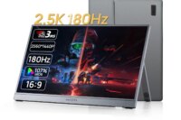 ARZOPA 16.1in 180HZ 2.5K Portable Monitor 107% sRGB HDR IPS External Second Screen for Laptop/PC/PS5/Mac/Xbox Z3FC Gray with Bag