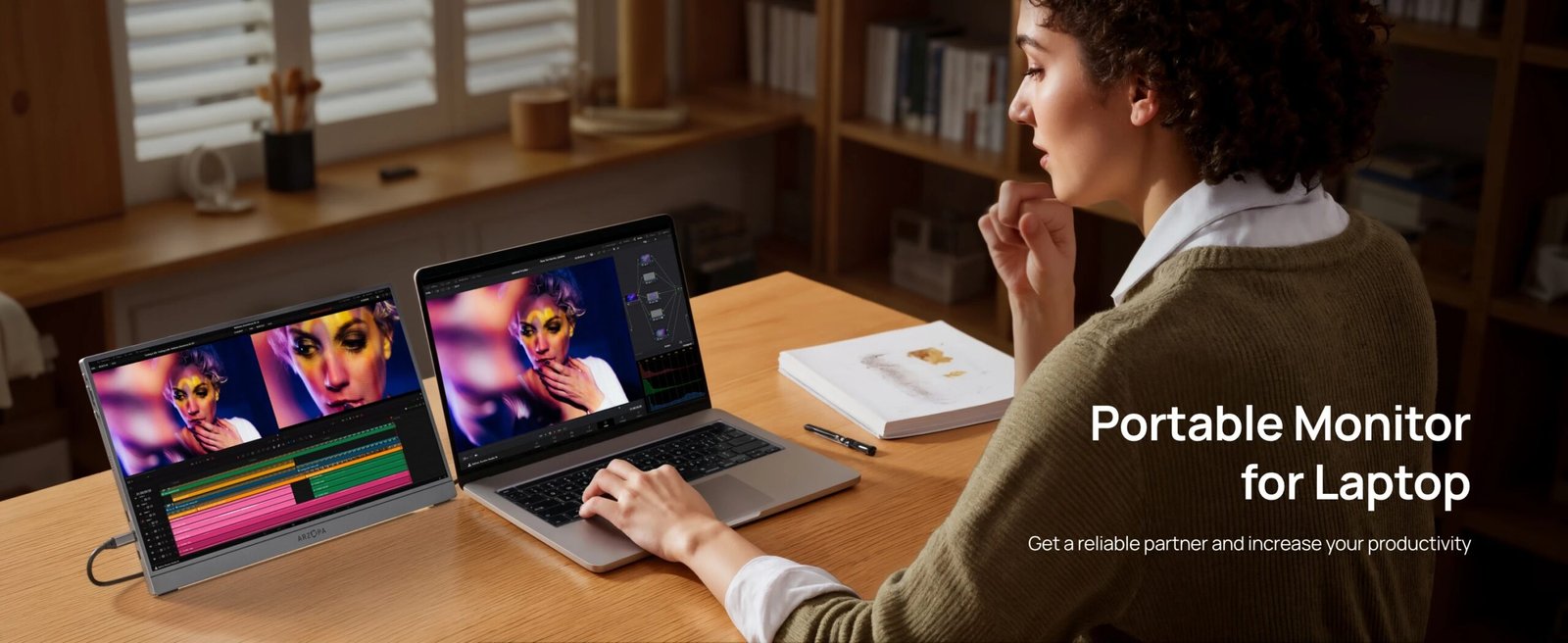 ARZOPA 16.1in 180HZ 2.5K Portable Monitor 107% sRGB HDR IPS External Second Screen for Laptop/PC/PS5/Mac/Xbox Z3FC Gray with Bag