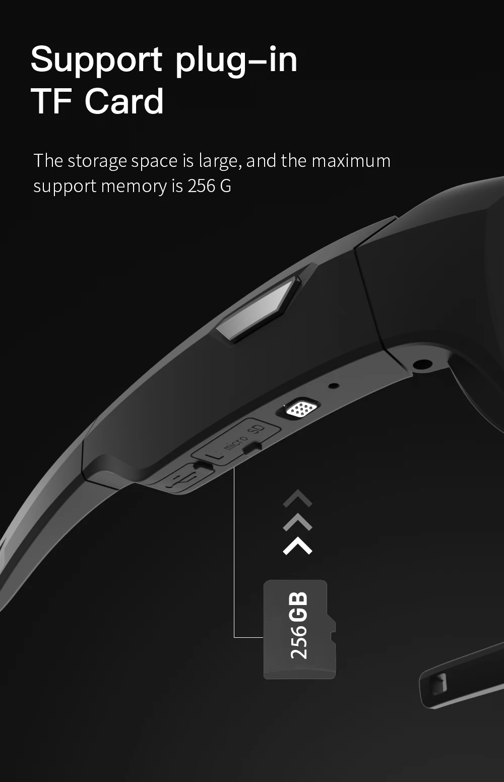 4K 64GB HD FPV Smart Glasses Camera Video Recording Mini Wireless Bodycam Vlogging POV Action Sports Motorcycle Cycling