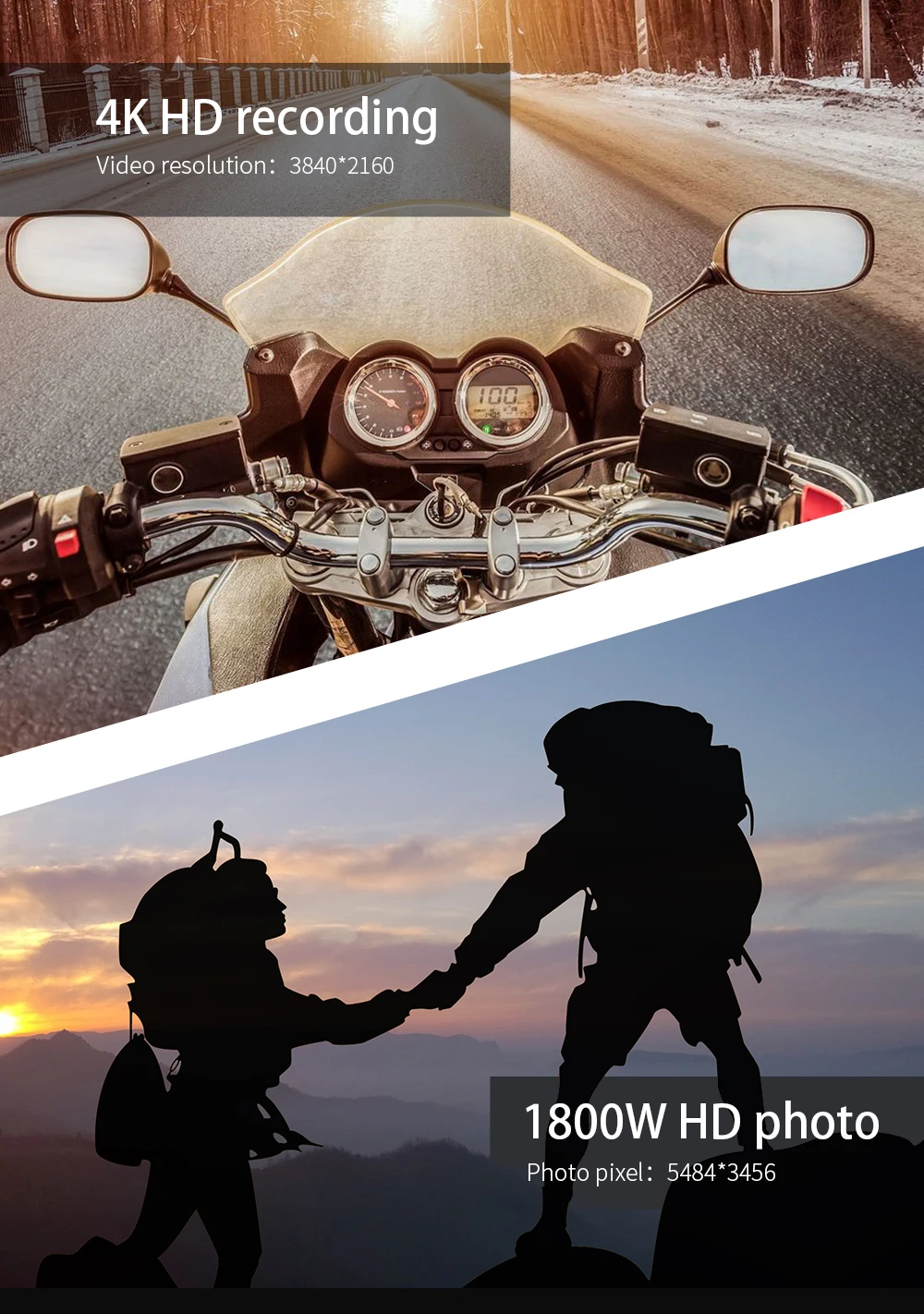 4K 64GB HD FPV Smart Glasses Camera Video Recording Mini Wireless Bodycam Vlogging POV Action Sports Motorcycle Cycling