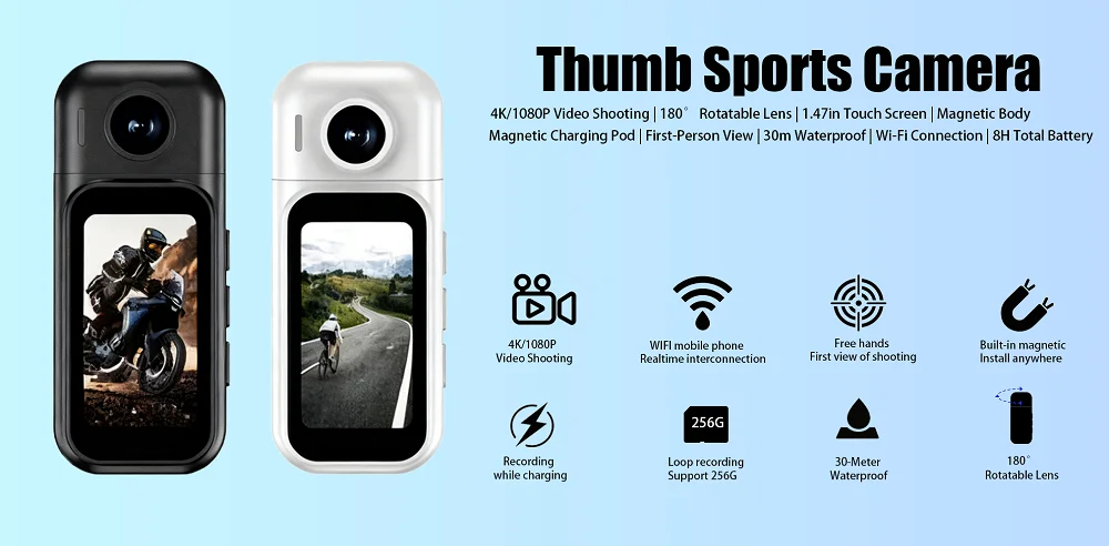 X50 Pro POV Body Camera 1080P HD Ultra Compact Mini Sports Action Cam for Outdoor Vlogging & Photographic Recording