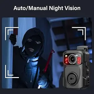 BOBLOV B4K5 4K Police Body Camera 256G GPS IR Night Vision IP68 for Patrol/Guard