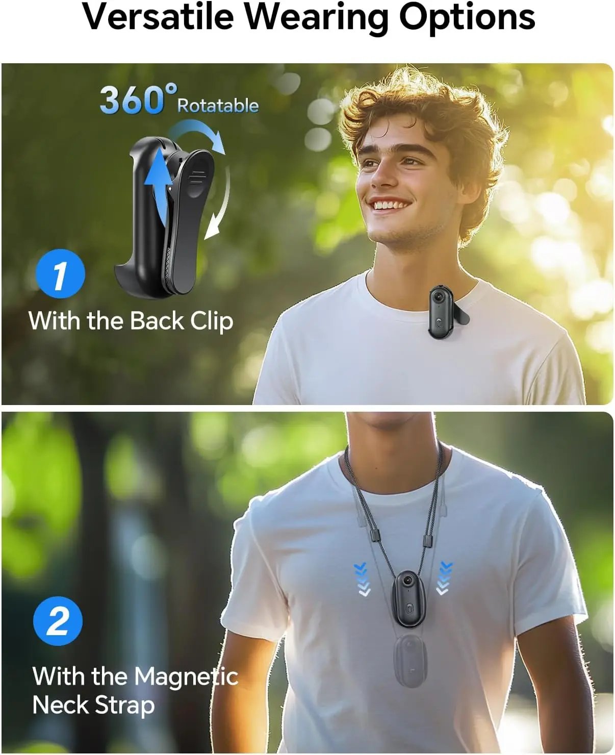 4K Mini Body Camera 1080P Wearable Camera 128GB Portable Video Recorder Camcorder Helmet Mount Vlogging With Rotatable Clip
