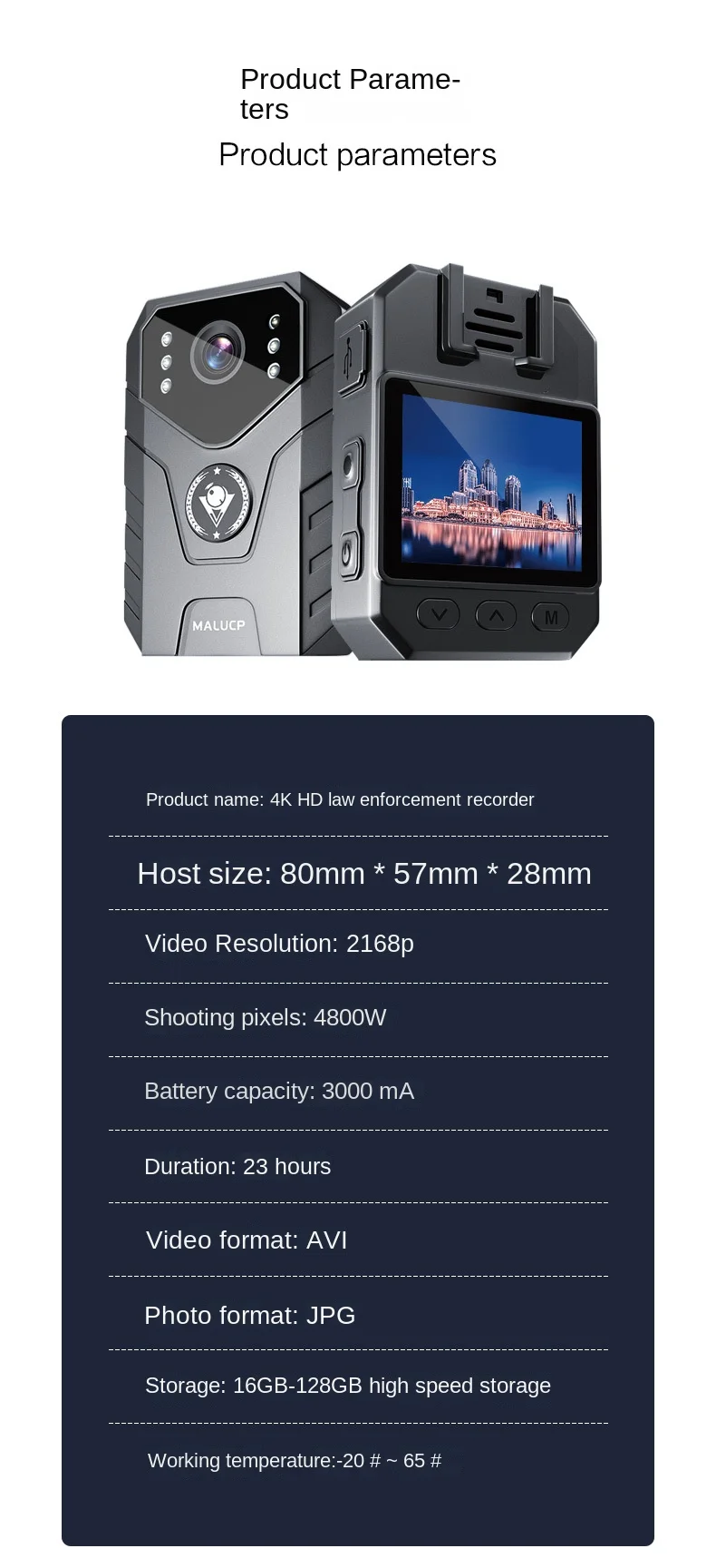 4K 2k AR Small Digtal Body Camera Waterproof 1080P Cam Infrared Night Vision Chest Video Law Enforcement Voice Recorder Bodycam
