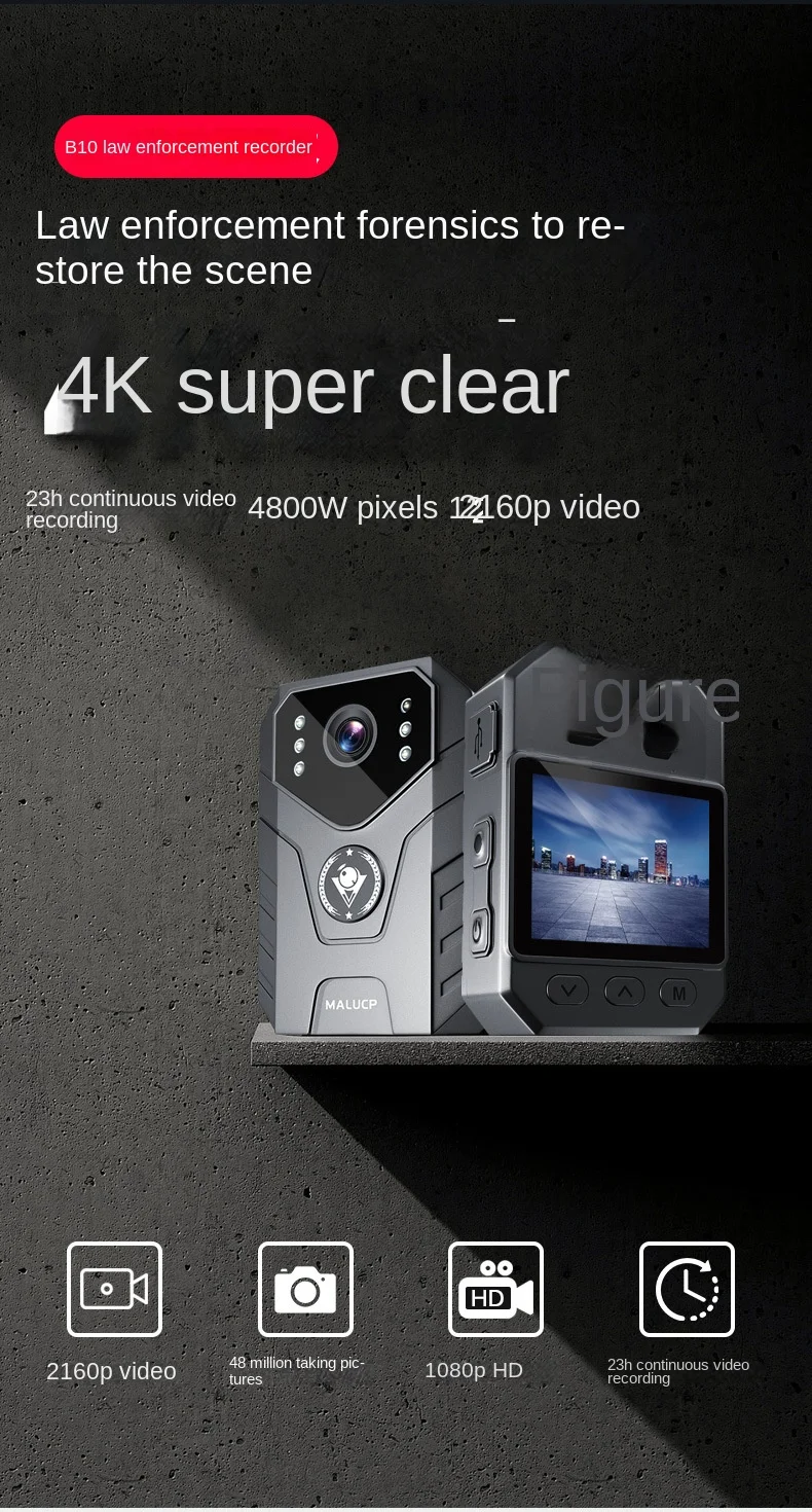4K 2k AR Small Digtal Body Camera Waterproof 1080P Cam Infrared Night Vision Chest Video Law Enforcement Voice Recorder Bodycam