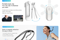 4K UltraHD POV Collar Cam Small Sports Camera Magnetic Necklace Pets Camcorder Mini Wireless WiFi Bodycam Recording Vlog Selfie