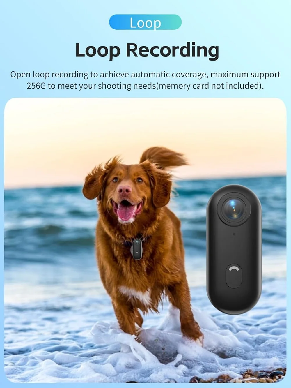 4K UltraHD POV Collar Cam Small Sports Camera Magnetic Necklace Pets Camcorder Mini Wireless WiFi Bodycam Recording Vlog Selfie