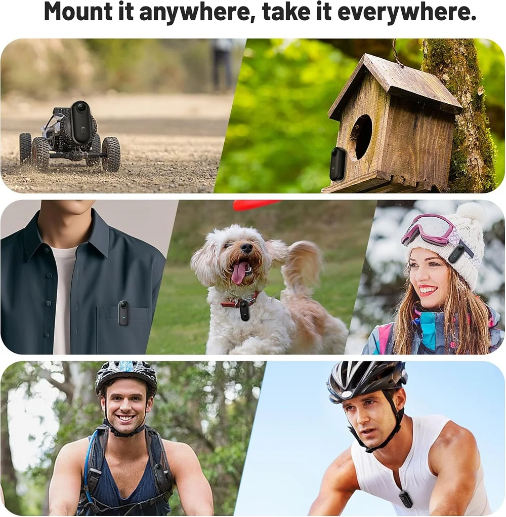 4K UltraHD POV Collar Cam Small Sports Camera Magnetic Necklace Pets Camcorder Mini Wireless WiFi Bodycam Recording Vlog Selfie