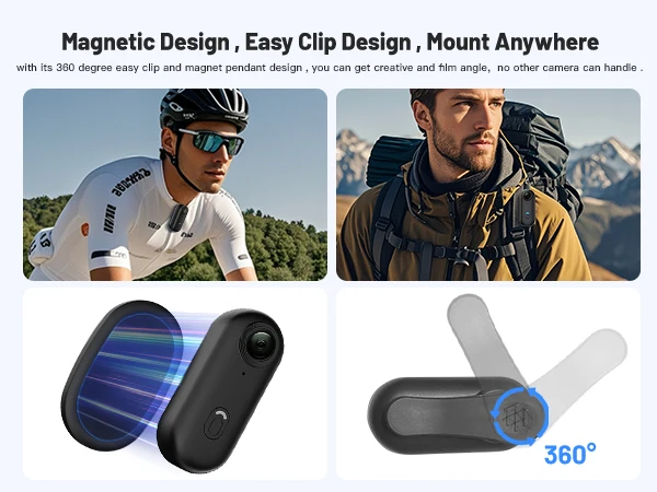 4K 128GB UHD Mini Body Camera Wearable Action Body Cam Thumb Size Hands Free Recording Body Worn Camera, Premium Portable