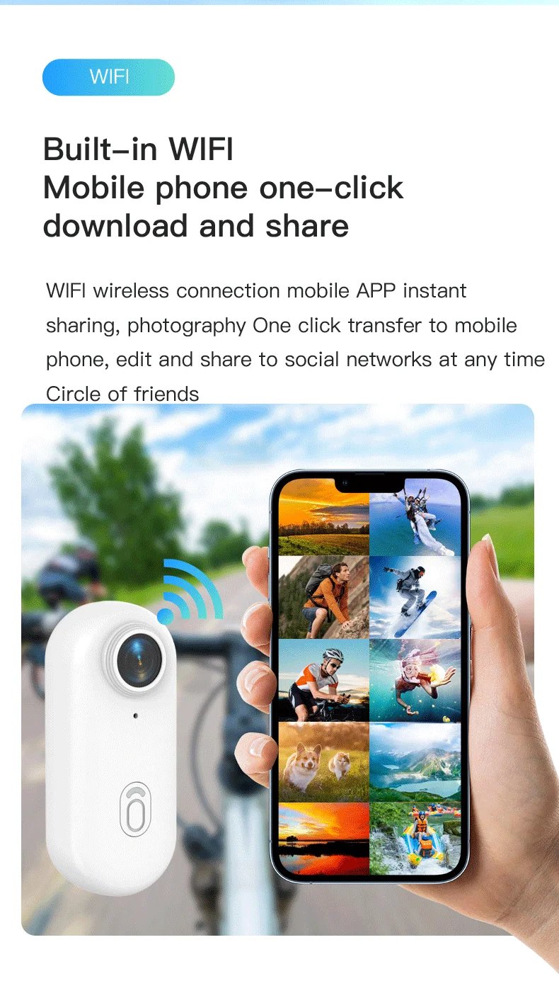 Magnetic 4K HD 1080P Mini Action Camera WiFi Wireless Body Mount POV Holder Bodycam Vlogging Motorcycle Helmet Sports Video Cam
