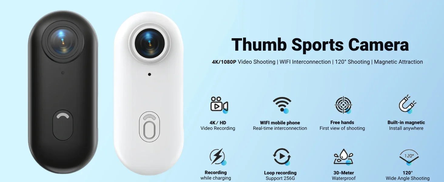 Magnetic 4K HD 1080P Mini Action Camera WiFi Wireless Body Mount POV Holder Bodycam Vlogging Motorcycle Helmet Sports Video Cam