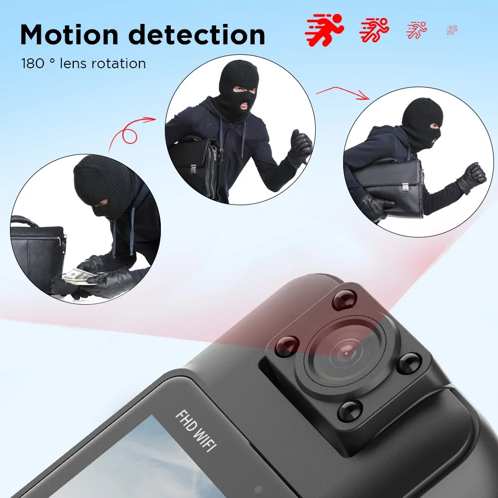 4K UHD WiFi Mini Camera Portable Digital Audio Video Recorder Police BodyCam Night Vision Sports DV Bicycle Small Camcorder