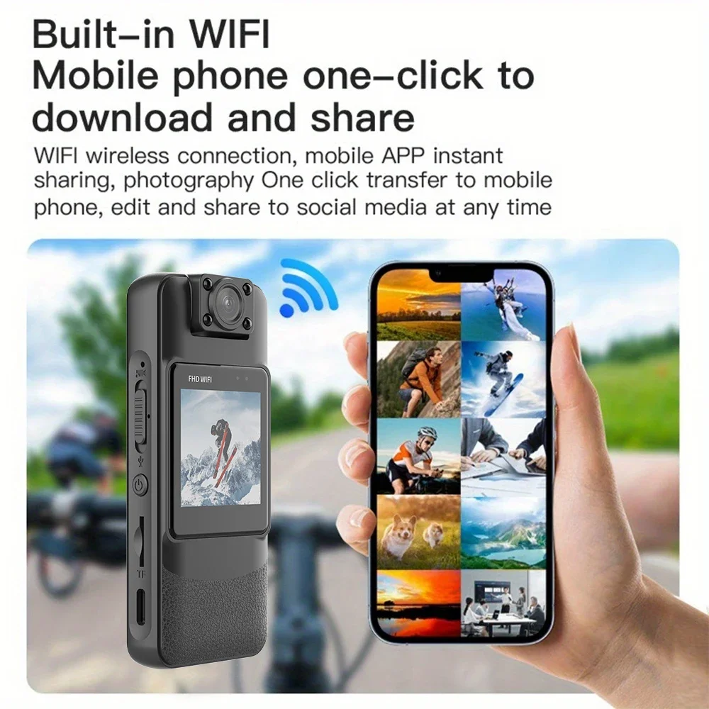 4K UHD WiFi Mini Camera Portable Digital Audio Video Recorder Police BodyCam Night Vision Sports DV Bicycle Small Camcorder